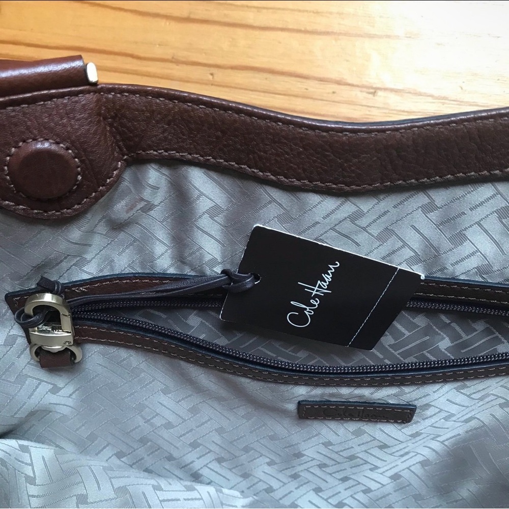 Cole Haan Brown Leather Trimmed Bag - Picture 5 of 13